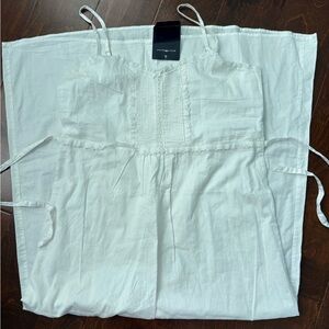 Brandy Melville White Sleeveless Dress with Lace Details